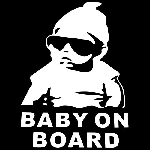 Cute Lovely Baby Cool Hat Sunglasses on Board Pattern Car Sticker Window Reflective Sheeting 3D Car Windshield Decal Rear Funny Outside Styling Auto Vehicle Decoration Affixed Cover Laptop Truck Accessories