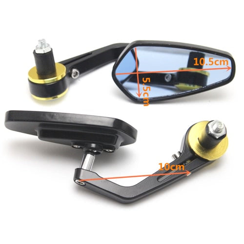 1 Pair 7/8’’ 22mm Handlebar Black Rotatable Aluminum Diamond Shape Motorcycle Bar End Rearview Side Mirror Modified Bend Rod Accessories Universal Scooter