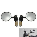 1 Sets 7/8’’ 22mm Exterior Diameter Handlebar Rotatable Collapsible Aluminum Round Shape Motorcycle Bar End Rearview Convex Side Mirror Modified Accessories for Street Cars Universal Scooters