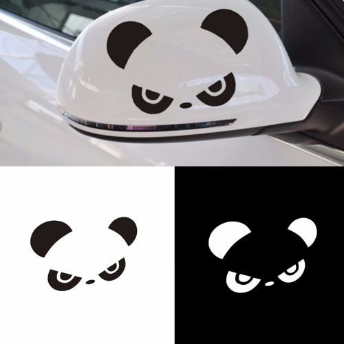 2pcs Reflective Hi Panda Rearview Mirror Car Body Styling Sticker Removable Waterproof