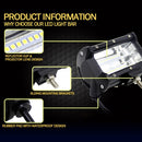 2Pcs 5inch 72W LED Light Bar Spot Beam Work Light Driving Fog Light Road Lighting for Jeep Car Truck SUV Boat Marine