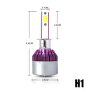 C6 Universal Car LED Headlight Purple Auto Modified Conversion Lamp Kit COB Bulbs Lamps 6500K White Light