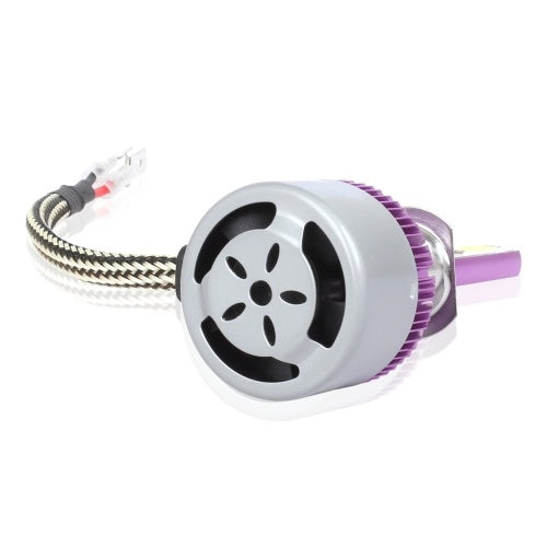 C6 Universal Car LED Headlight Purple Auto Modified Conversion Lamp Kit COB Bulbs Lamps 6500K White Light