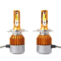 C6 Universal Automobile Headlight Gold Modified Lamp Kit Car LED Conversion COB Bulbs Lamps 6500K White Light