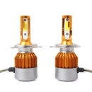 C6 Universal Automobile Headlight Gold Modified Lamp Kit Car LED Conversion COB Bulbs Lamps 6500K White Light