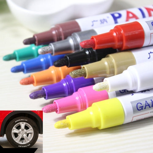 Portable Colorful Pen Car Tyre Tire Tread Rubber Metal Permanent Paint Markers Graffiti Oily Scratch Repairing Marker Pen