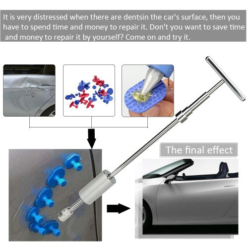 29pcs 2-in-1 Two Ways Puller Hammer Cars Paintless Dent Repair Tools Kit