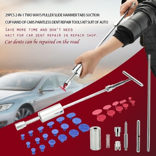 29pcs 2-in-1 Two Ways Puller Hammer Cars Paintless Dent Repair Tools Kit