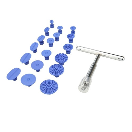 19pcs Short Puller Slide Hammer Tabs Suction Cup Hand of Cars Paintless Dent Repair Tools Kit Suit of Auto