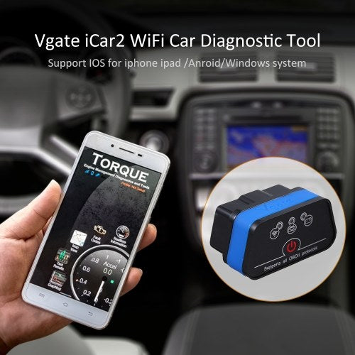 محول أداة تشخيص Vgate iCar2 WiFi لهواتف Android/PC/IOS قارئ رمز الهاتف