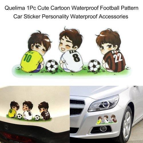 Quelima 1Pc Cute Cartoon Waterproof  Football Pattern Car Sticker