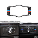 Carbon Fiber Interior Buttons Headlight Cover Trim Styling Car Stickers 3 Series Accessories