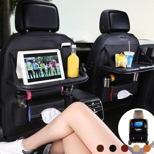 Car Backseat Organizer PU Leather Auto Back Seat Cushion for Kids