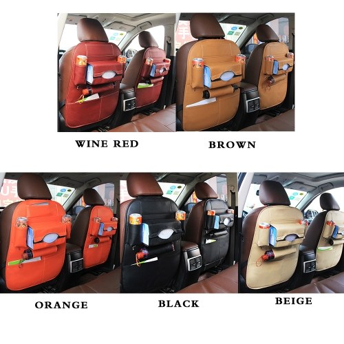 Car Seat Back Storage Bag Organizer Travel Box Pocket PU Leather Auto Accessoires