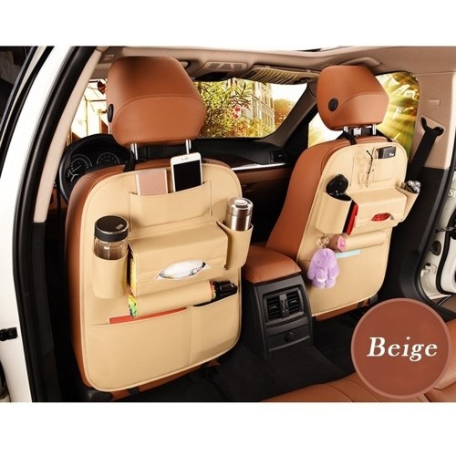 Car Seat Back Storage Bag Organizer Travel Box Pocket PU Leather Auto Accessoires