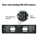 CCD HD Car Rear View Camera Backup Reverse Universal European License Plate Frame Night Vision with LED