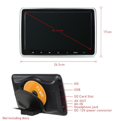 10.1" Car Headrest DVD Player Tablet-Style Rear-Seat Entertainment