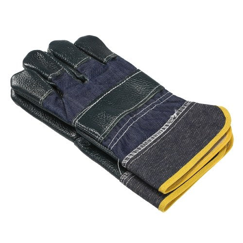 1Pair Leather Gloves for Welding Welder Safety Work Protective Repair Wear-Resistant Gloves Random Color