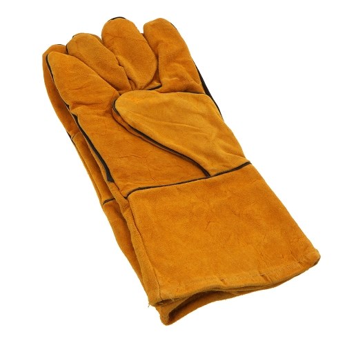 1Pair Leather Long Gloves for Welding Safety Welding Labor Gloves,Orange