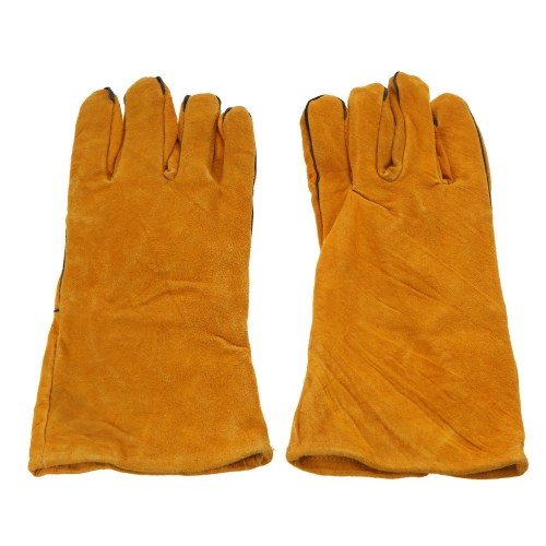 1Pair Leather Long Gloves for Welding Safety Welding Labor Gloves,Orange