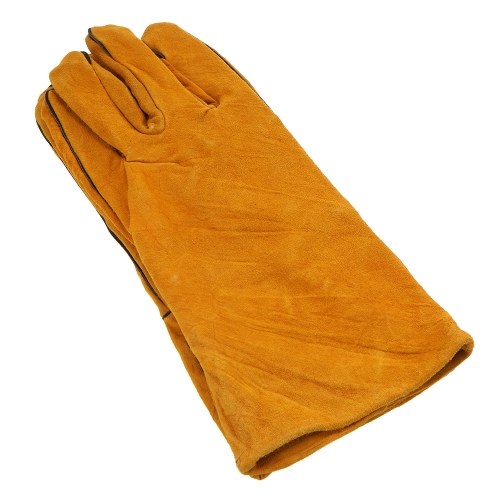 1Pair Leather Long Gloves for Welding Safety Welding Labor Gloves,Orange