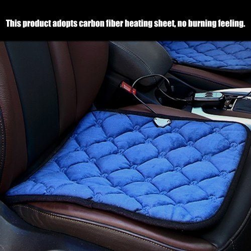 Car Electric Cushion Auto Supplies Heated Square Pad Car Heating Winter Thermal Seatpad Interface Carbon Fibre Seat Cover Infrared Ray Healthy