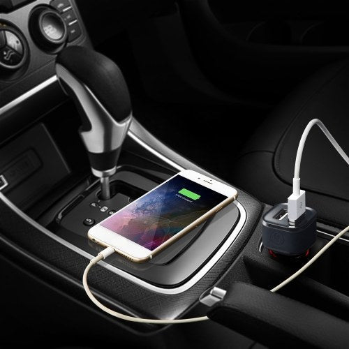 2 in 1 Car Charger Integrated with Cigarette Lighter Dual USB Charger