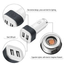 2 in 1 Car Charger Integrated with Cigarette Lighter Dual USB Charger