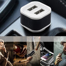 2 in 1 Car Charger Integrated with Cigarette Lighter Dual USB Charger