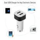 2 in 1 Car Charger Integrated with Cigarette Lighter Dual USB Charger