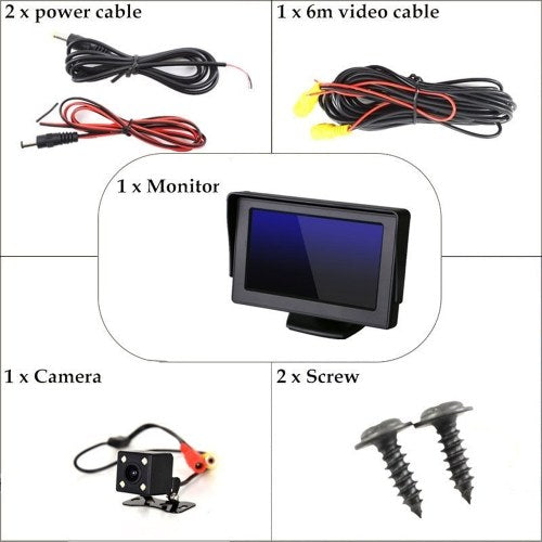 4.3 Inch TFT LCD Car Rear View Backup Monitor Camera Kit