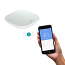 مقياس وزن الجسم الرقمي Koogeek Smart Wireless BT 4.0، التعرف على 16 مستخدمًا مع شاشة LED زجاجية فائقة الوضوح، مجموعة تتبع الوزن المستهدفة 440 رطل / 200 كجم، سعة الوزن باللون الأبيض