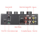 Karaoke Sound Mixer Dual Mic With Cable - Black