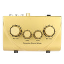 Karaoke Sound Mixer Dual Mic With Cable - Gold