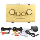 Karaoke Sound Mixer Dual Mic With Cable - Gold