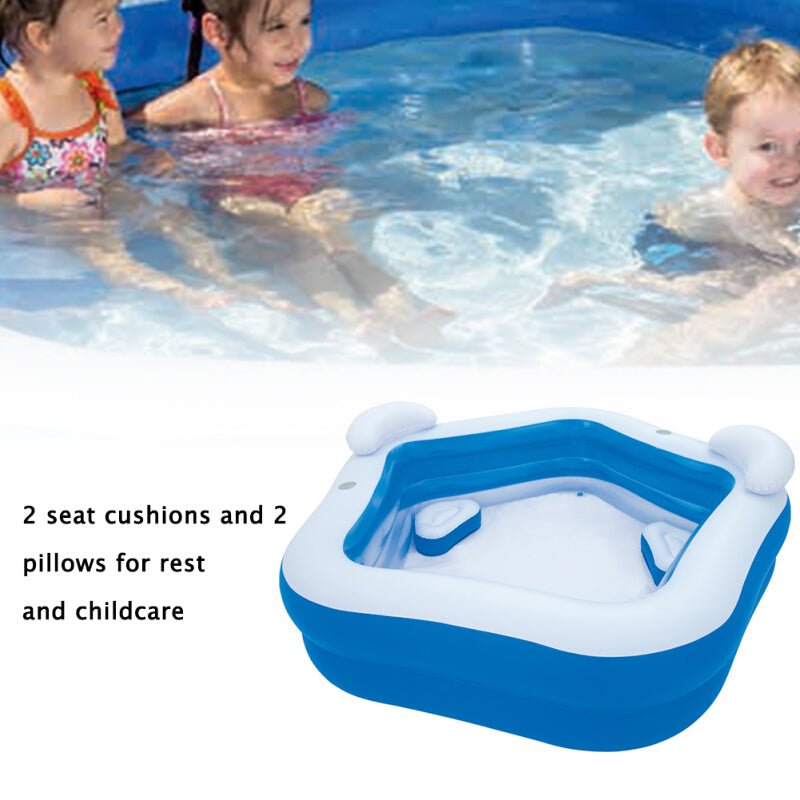 SWP07 Premium Inflatable Pool with 2 Seat Cushion - Blue