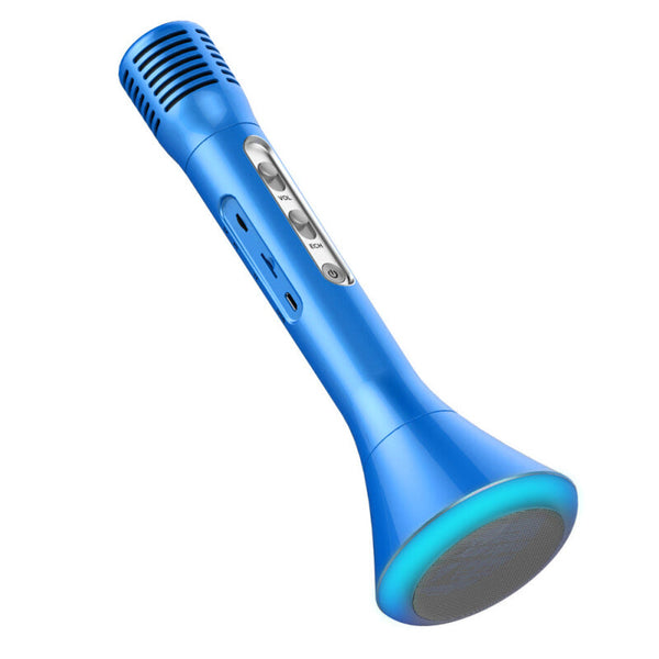 Ktv LED Portable Wireless Microphone - Blue