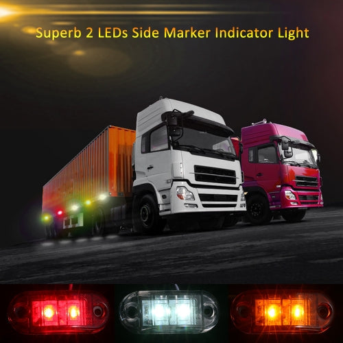 2 LEDs Side Marker Indicator Light Clearance Lamp for Car