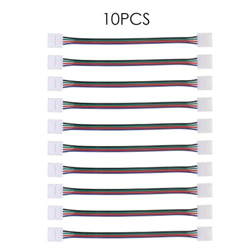 10 Pack 4 Pin Extension Weld Line for RGB LED Strip Light