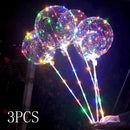 3 Pcs 18inch Luminous LED BoBo Balloon Transparent Led Light Colorful Flashing Lamp