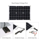 Dual Output Solar Power Energy Charging Panel With Car Charger