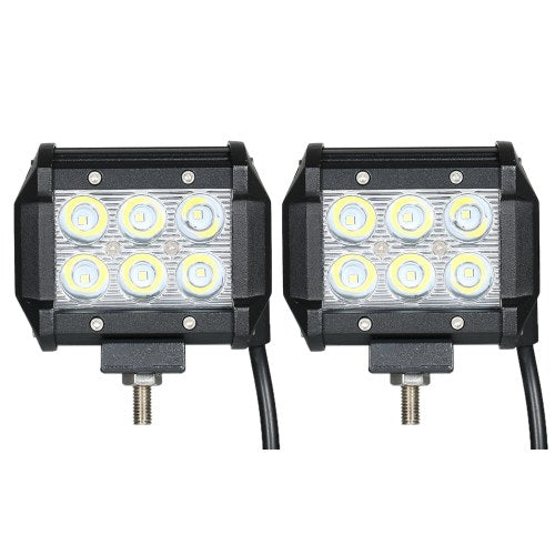 2pcs 18W Car Work Light Bar 6000K Lighting(Spot Beam)