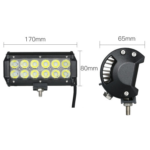 1pcs 36W Car Work Light Bar 6000K Lighting(Spot Beam)