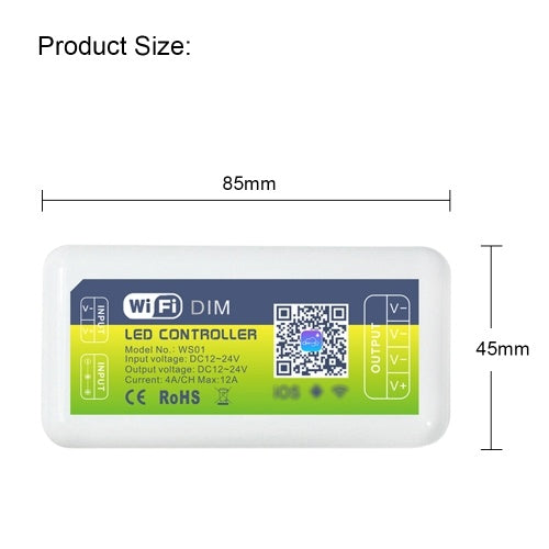 DC12-24V Mini WIFI Single Color Light Emitting Diode Controller