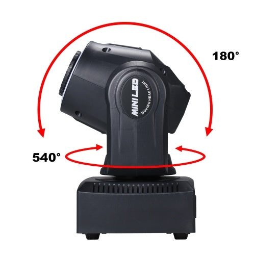 30W 8 Gobos Stage Light Rotating RGBW Spotlight Mini Moving Head Lamp