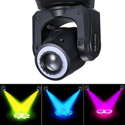 30W 8 Gobos Stage Light Rotating RGBW Spotlight Mini Moving Head Lamp