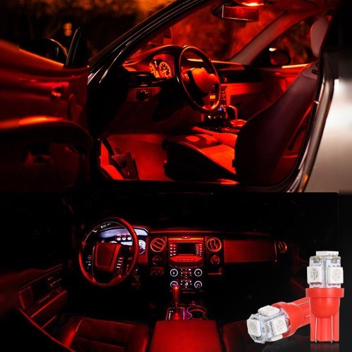 DC12V 10 Pack 1W 5 LED Car Light Bulb