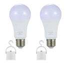 2 Pcs AC100~240V E26/E27 6W Rechargeable Emergency LED Light Bulbs