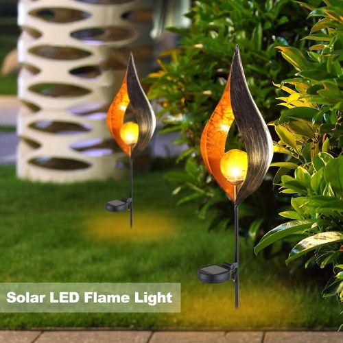 Solar LED Simulate Flame Light Lawn Lantern Lamp Waterproof Outdoor Lights