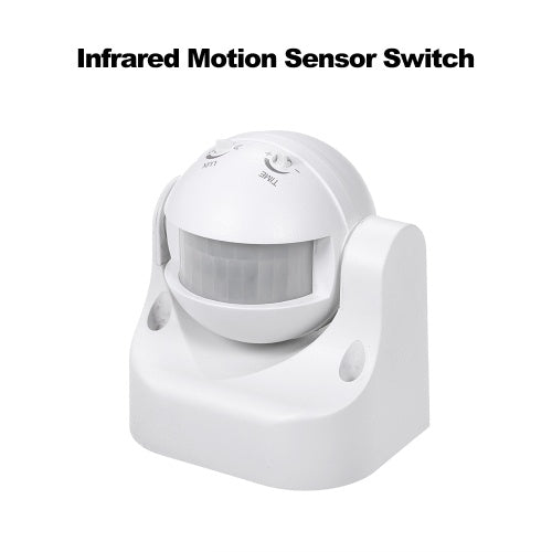 Wall Mounted Infrared Detector Movement Switch IP44 Outdoor PIR Motion Sensor Light Switch with Adjustable Time Delay 180° Induction Angle